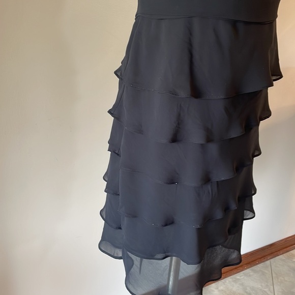 COVINGTON cocktail / evening tiered ruffle chiffon sheath dress thin straps 10 - Picture 5 of 14